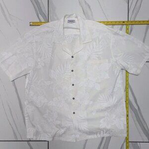 VinatagePACIFIC LEGEND Mens Short Sleeve Button Hawaiian Shirt White/White - 2XL